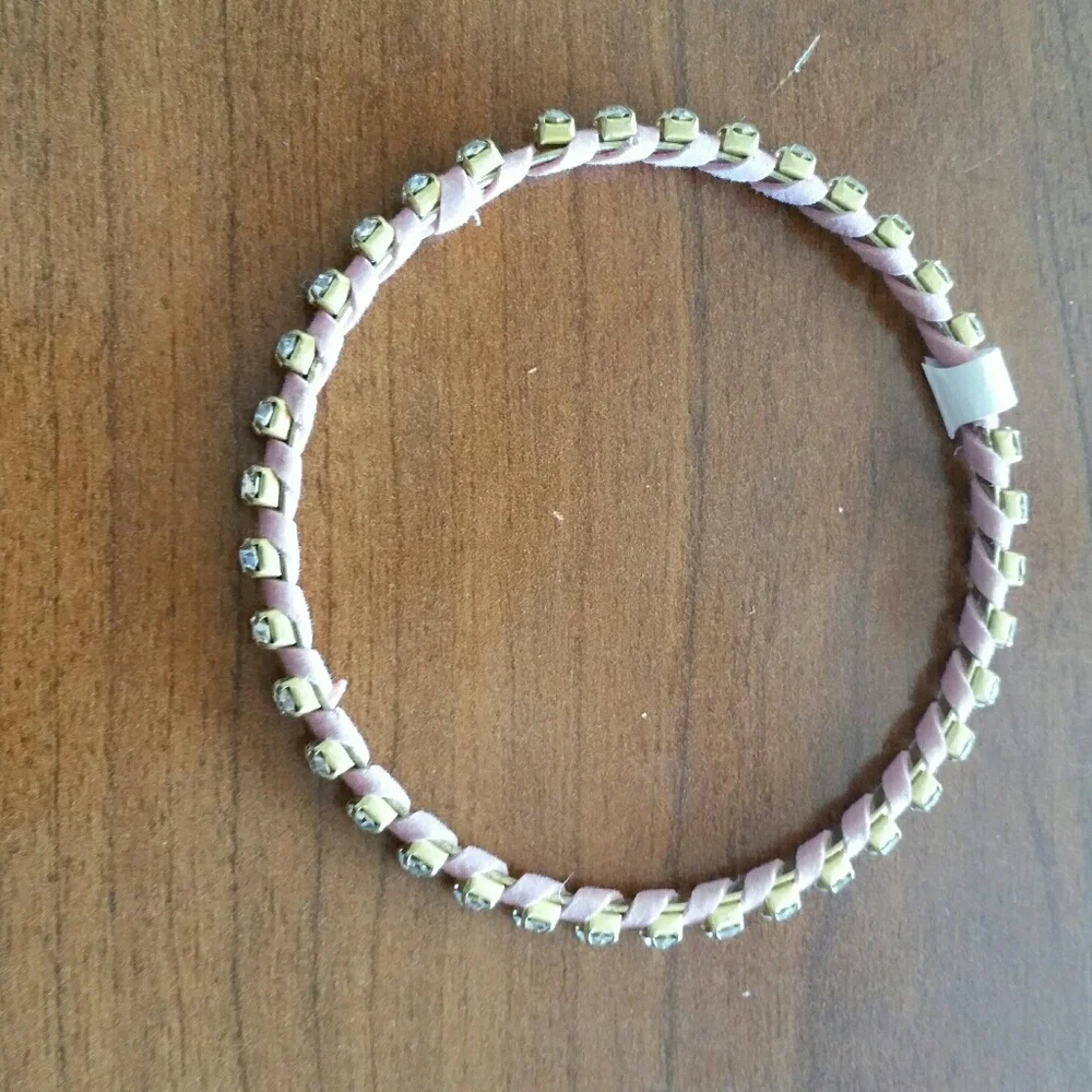 Suede wrapped crystal bangles
